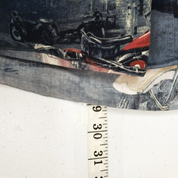 VTG Mens Classic Motorcycle Moto Shirt Button down Large Long Sleeve Cotton Bike - Picture 10 of 11